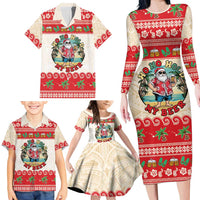 Mele Kalikimaka Hawaii Family Matching Long Sleeve Bodycon Dress and Hawaiian Shirt Funny Beer-Loving Santa Hawaiian Tropical LT14 - Polynesian Pride