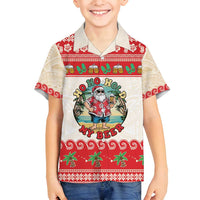 Mele Kalikimaka Hawaii Family Matching Summer Maxi Dress and Hawaiian Shirt Funny Beer-Loving Santa Hawaiian Tropical LT14 Son's Shirt Red - Polynesian Pride