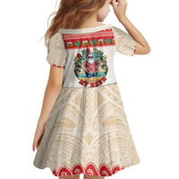 Mele Kalikimaka Hawaii Kid Short Sleeve Dress Funny Beer-Loving Santa Hawaiian Tropical LT14 - Polynesian Pride