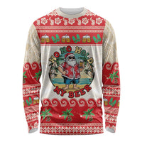 Mele Kalikimaka Hawaii Long Sleeve Shirt Funny Beer-Loving Santa Hawaiian Tropical - Polynesian Pride