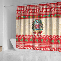 Mele Kalikimaka Hawaii Shower Curtain Funny Beer-Loving Santa Hawaiian Tropical - Polynesian Pride