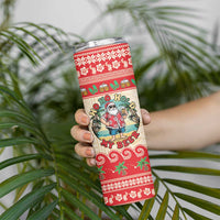Mele Kalikimaka Hawaii Skinny Tumbler Funny Beer-Loving Santa Hawaiian Tropical - Polynesian Pride