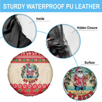 Mele Kalikimaka Hawaii Spare Tire Cover Funny Beer-Loving Santa Hawaiian Tropical - Polynesian Pride