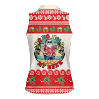 Mele Kalikimaka Hawaii Women Sleeveless Polo Shirt Funny Beer-Loving Santa Hawaiian Tropical - Polynesian Pride