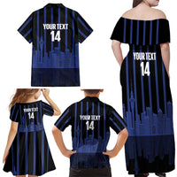 New Zealand Auckland Football Custom Family Matching Off Shoulder Maxi Dress and Hawaiian Shirt Go City of Sails Est 2025 LT14 - Polynesian Pride