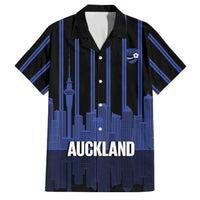 New Zealand Auckland Football Custom Family Matching Puletasi and Hawaiian Shirt Go City of Sails Est 2025 LT14 Dad's Shirt - Short Sleeve Black - Polynesian Pride