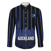 New Zealand Auckland Football Custom Family Matching Puletasi and Hawaiian Shirt Go City of Sails Est 2025 LT14 Dad's Shirt - Long Sleeve Black - Polynesian Pride