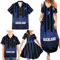 New Zealand Auckland Football Custom Family Matching Summer Maxi Dress and Hawaiian Shirt Go City of Sails Est 2025 LT14 - Polynesian Pride