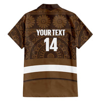 Bula Fiji Football Custom Family Matching Short Sleeve Bodycon Dress and Hawaiian Shirt One Vanua One Team Tapa Pattern LT14 - Polynesian Pride