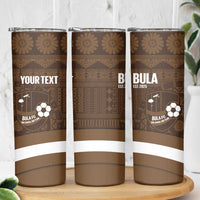 Bula Fiji Football Custom Skinny Tumbler One Vanua One Team Tapa Pattern LT14 - Polynesian Pride
