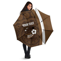 Bula Fiji Football Custom Umbrella One Vanua One Team Tapa Pattern