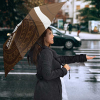 Bula Fiji Football Custom Umbrella One Vanua One Team Tapa Pattern