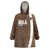Bula Fiji Football Custom Wearable Blanket Hoodie One Vanua One Team Tapa Pattern