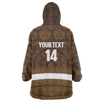 Bula Fiji Football Custom Wearable Blanket Hoodie One Vanua One Team Tapa Pattern