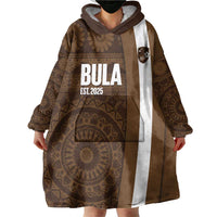 Bula Fiji Football Custom Wearable Blanket Hoodie One Vanua One Team Tapa Pattern