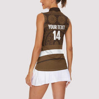 Bula Fiji Football Custom Women Sleeveless Polo Shirt One Vanua One Team Tapa Pattern LT14 - Polynesian Pride