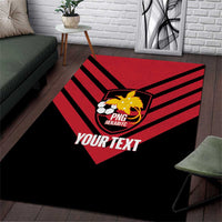 Hekari Papua New Guinea Football Custom Area Rug Go PNG Red Army LT14 Red - Polynesian Pride