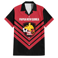 Hekari Papua New Guinea Football Custom Family Matching Off The Shoulder Long Sleeve Dress and Hawaiian Shirt Go PNG Red Army LT14 Dad's Shirt - Short Sleeve Red - Polynesian Pride