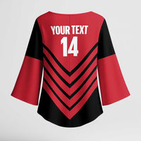 Hekari Papua New Guinea Football Custom Kimono Sleeve Blouse Go PNG Red Army LT14 - Polynesian Pride