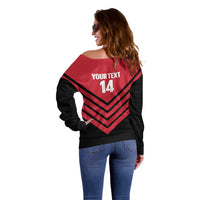 Hekari Papua New Guinea Football Custom Off Shoulder Sweater Go PNG Red Army LT14 - Polynesian Pride