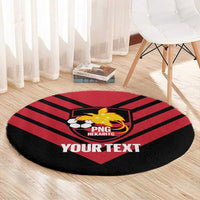 Hekari Papua New Guinea Football Custom Round Carpet Go PNG Red Army LT14 - Polynesian Pride