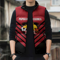 Hekari Papua New Guinea Football Custom Sleeveless Puffer Jacket Go PNG Red Army