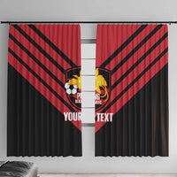 Hekari Papua New Guinea Football Custom Window Curtain Go PNG Red Army LT14 With Hooks Red - Polynesian Pride