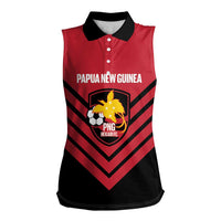 Hekari Papua New Guinea Football Custom Women Sleeveless Polo Shirt Go PNG Red Army LT14 Female Red - Polynesian Pride