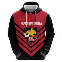 Hekari Papua New Guinea Football Custom Zip Hoodie Go PNG Red Army