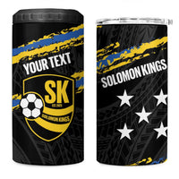 Kings Solomon Islands Football Custom 4 in 1 Can Cooler Tumbler Come On Solomons Polynesian Grunge Style LT14 One Size: 16 oz Black - Polynesian Pride