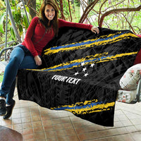 Kings Solomon Islands Football Custom Quilt Come On Solomons Polynesian Grunge Style