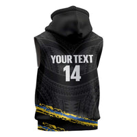 Kings Solomon Islands Football Custom Sleeveless Zip Hoodie Come On Solomons Polynesian Grunge Style