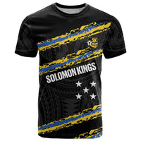 Kings Solomon Islands Football Custom T Shirt Come On Solomons Polynesian Grunge Style