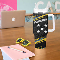Kings Solomon Islands Football Custom Tumbler With Handle Come On Solomons Polynesian Grunge Style