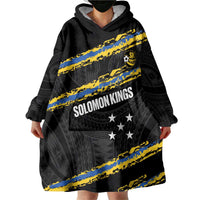 Kings Solomon Islands Football Custom Wearable Blanket Hoodie Come On Solomons Polynesian Grunge Style