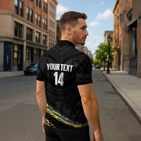 Kings Solomon Islands Football Custom Zipper Polo Shirt Come On Solomons Polynesian Grunge Style LT14 - Polynesian Pride