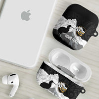 New Zealand South Island Football Custom AirPods Case Aoraki Mount Cook With Kiwi Maori Pattern LT14 - Polynesian Pride