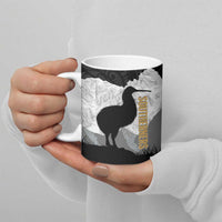 New Zealand South Island Football Custom Ceramic Mug Aoraki Mount Cook With Kiwi Maori Pattern LT14 - Polynesian Pride