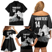 New Zealand South Island Football Custom Family Matching Off Shoulder Short Dress and Hawaiian Shirt Aoraki Mount Cook With Kiwi Maori Pattern LT14 - Polynesian Pride