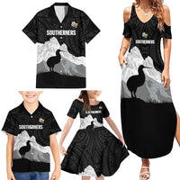 New Zealand South Island Football Custom Family Matching Summer Maxi Dress and Hawaiian Shirt Aoraki Mount Cook With Kiwi Maori Pattern LT14 - Polynesian Pride