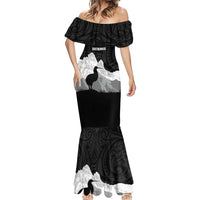 New Zealand South Island Football Custom Mermaid Dress Aoraki Mount Cook With Kiwi Maori Pattern