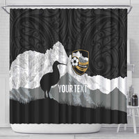New Zealand South Island Football Custom Shower Curtain Aoraki Mount Cook With Kiwi Maori Pattern LT14 - Polynesian Pride
