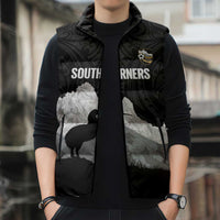 New Zealand South Island Football Custom Sleeveless Puffer Jacket Aoraki Mount Cook With Kiwi Maori Pattern LT14 - Polynesian Pride