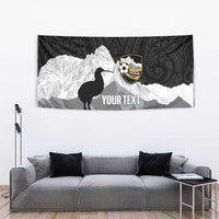 New Zealand South Island Football Custom Tapestry Aoraki Mount Cook With Kiwi Maori Pattern LT14 - Polynesian Pride