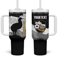New Zealand South Island Football Custom Tumbler With Handle Aoraki Mount Cook With Kiwi Maori Pattern LT14 One Size: 40 oz Black - Polynesian Pride