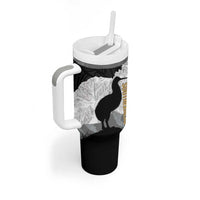 New Zealand South Island Football Custom Tumbler With Handle Aoraki Mount Cook With Kiwi Maori Pattern LT14 - Polynesian Pride