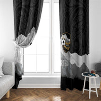 New Zealand South Island Football Custom Window Curtain Aoraki Mount Cook With Kiwi Maori Pattern LT14 - Polynesian Pride