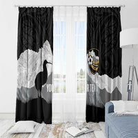 New Zealand South Island Football Custom Window Curtain Aoraki Mount Cook With Kiwi Maori Pattern LT14 - Polynesian Pride