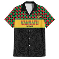 Vanuatu Football Custom Family Matching Mermaid Dress and Hawaiian Shirt Go Chiefs Basket-weave Pattern