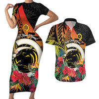 Vanuatu Boar Tusk Yumi Yumi Yumi Couples Matching Short Sleeve Bodycon Dress and Hawaiian Shirt Independens Dei Long God Yumi Stanap